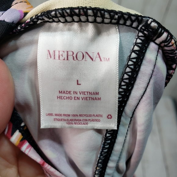 Merona Floral Print Criss Cross Strap Swimsuit - Picture 4 of 5